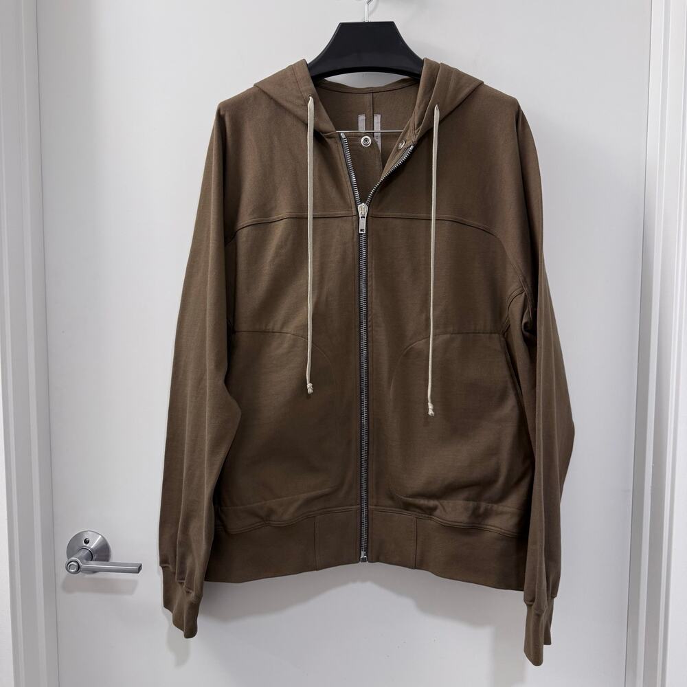 $1,160 Rick Owens FW24 Bean Cotton Zip Hoodie | 48 Medium